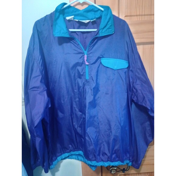 90's Vintage L. L. Bean 1/4 Zip Windbreaker Purple and Turquoise Size XL - Picture 11 of 11